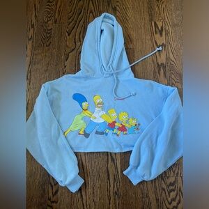 The Simpsons cropped oversized sweatshirt hoodie XS
